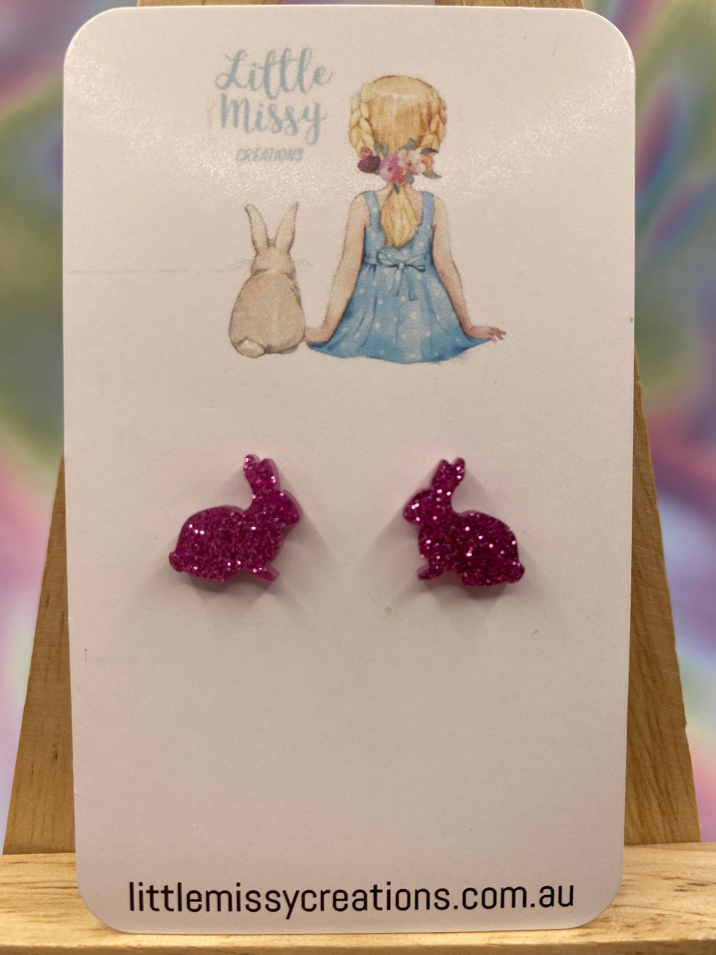 Purple Bunnies Studs