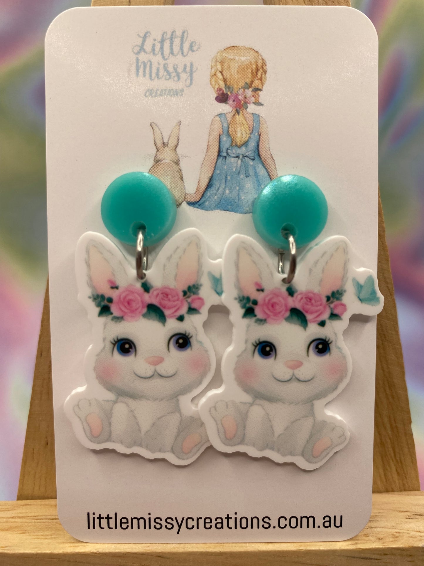 Flower Crown Bunny Dangles
