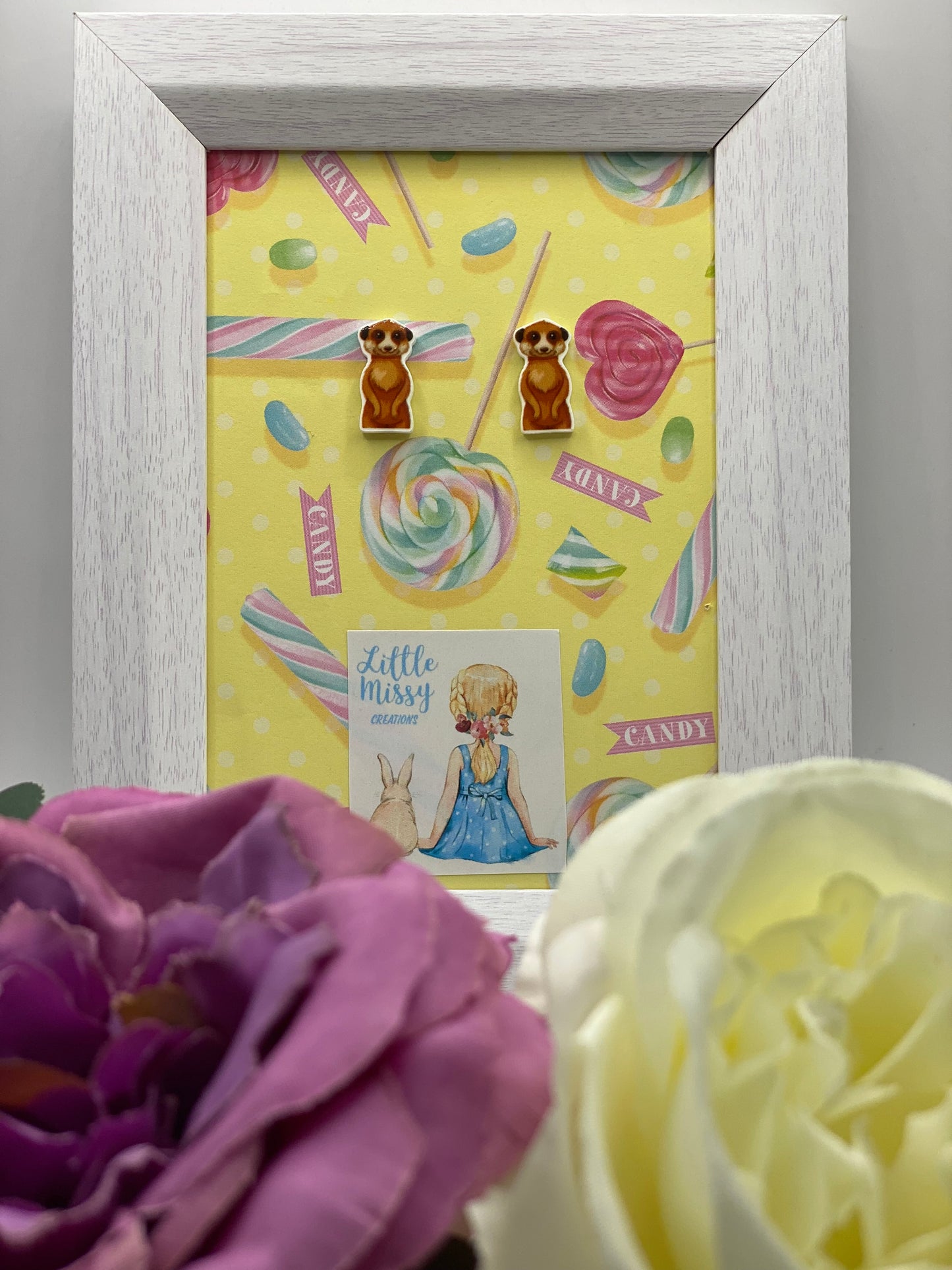 Meerkats Studs hand made with Stainless Steel