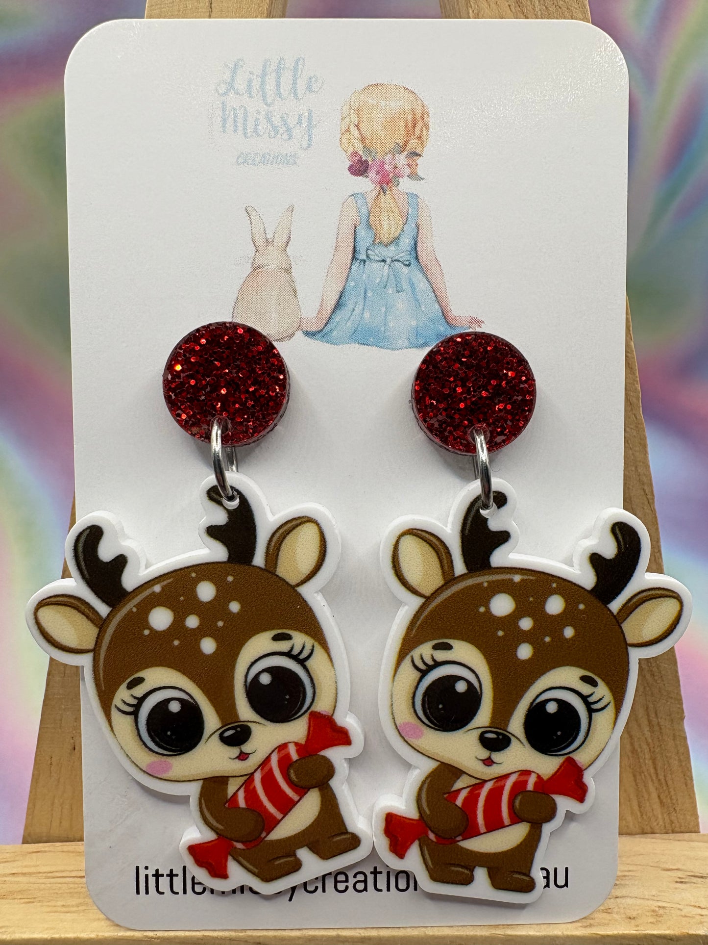 Reindeer holding Lolly Dangles