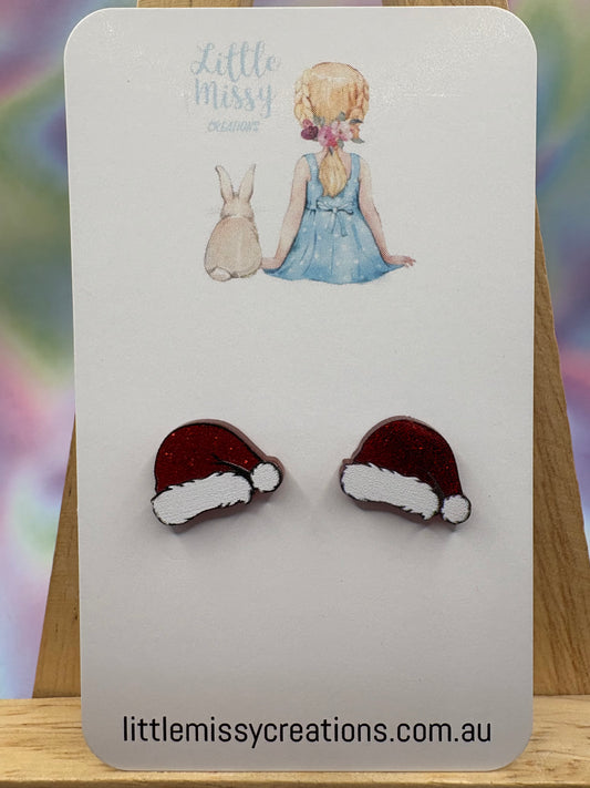 Santa Hat Studs