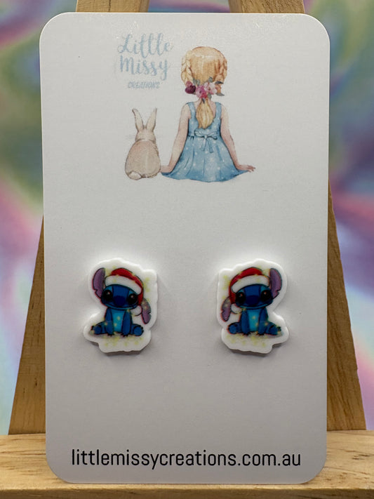 Stitch Santa Studs