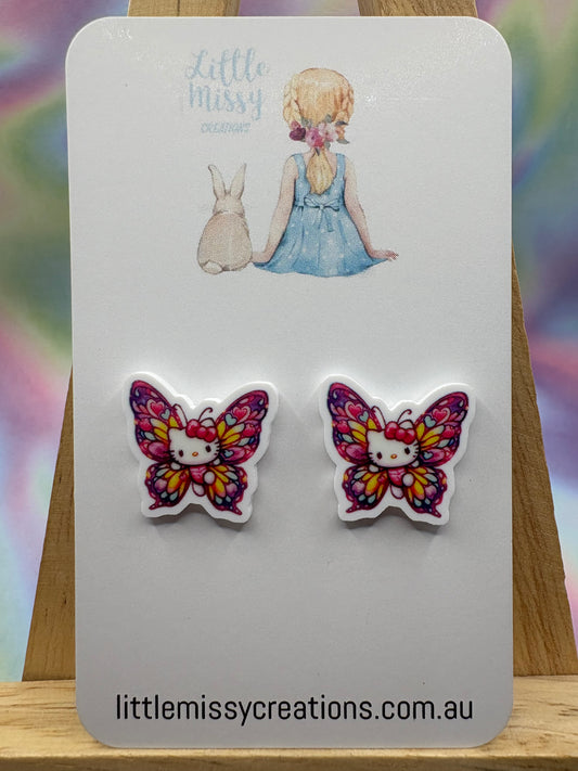 Hello Kitty Butterfly Studs