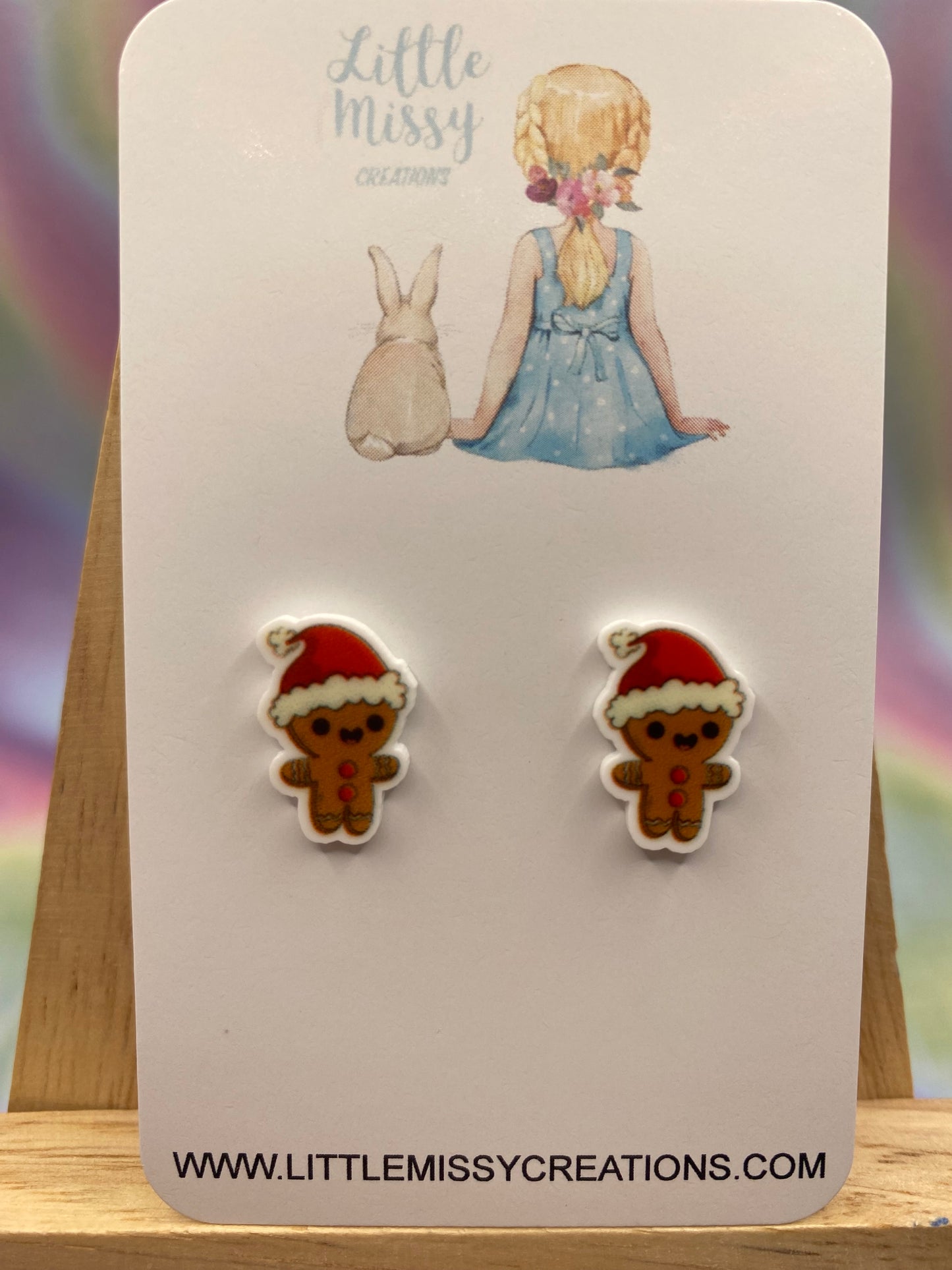 Christmas Gingerbread Man Studs