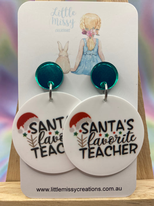 Santas Favourite Teacher Dangles