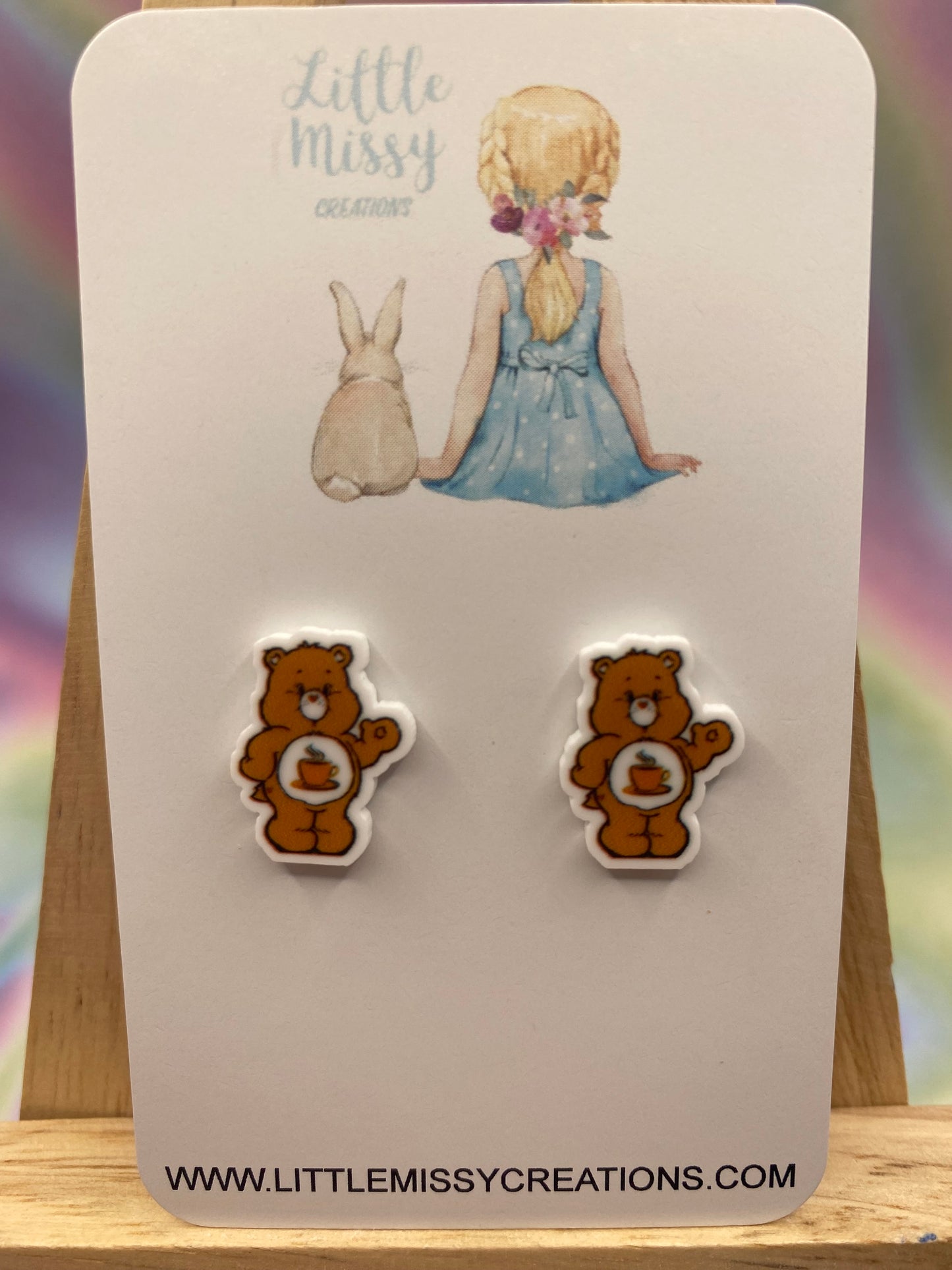 Coffee Carebear Studs