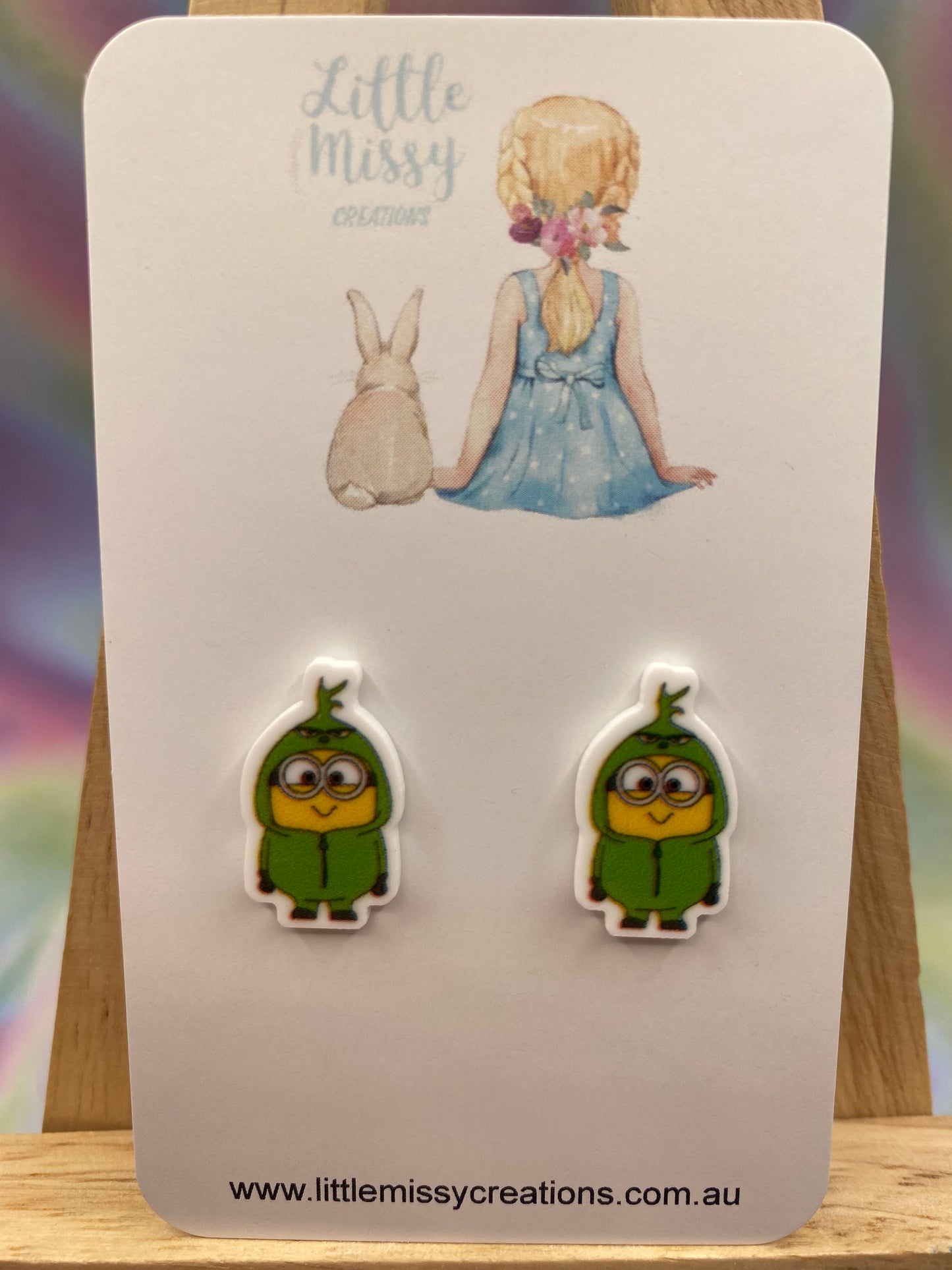 Minion in Grinch Costume Studs