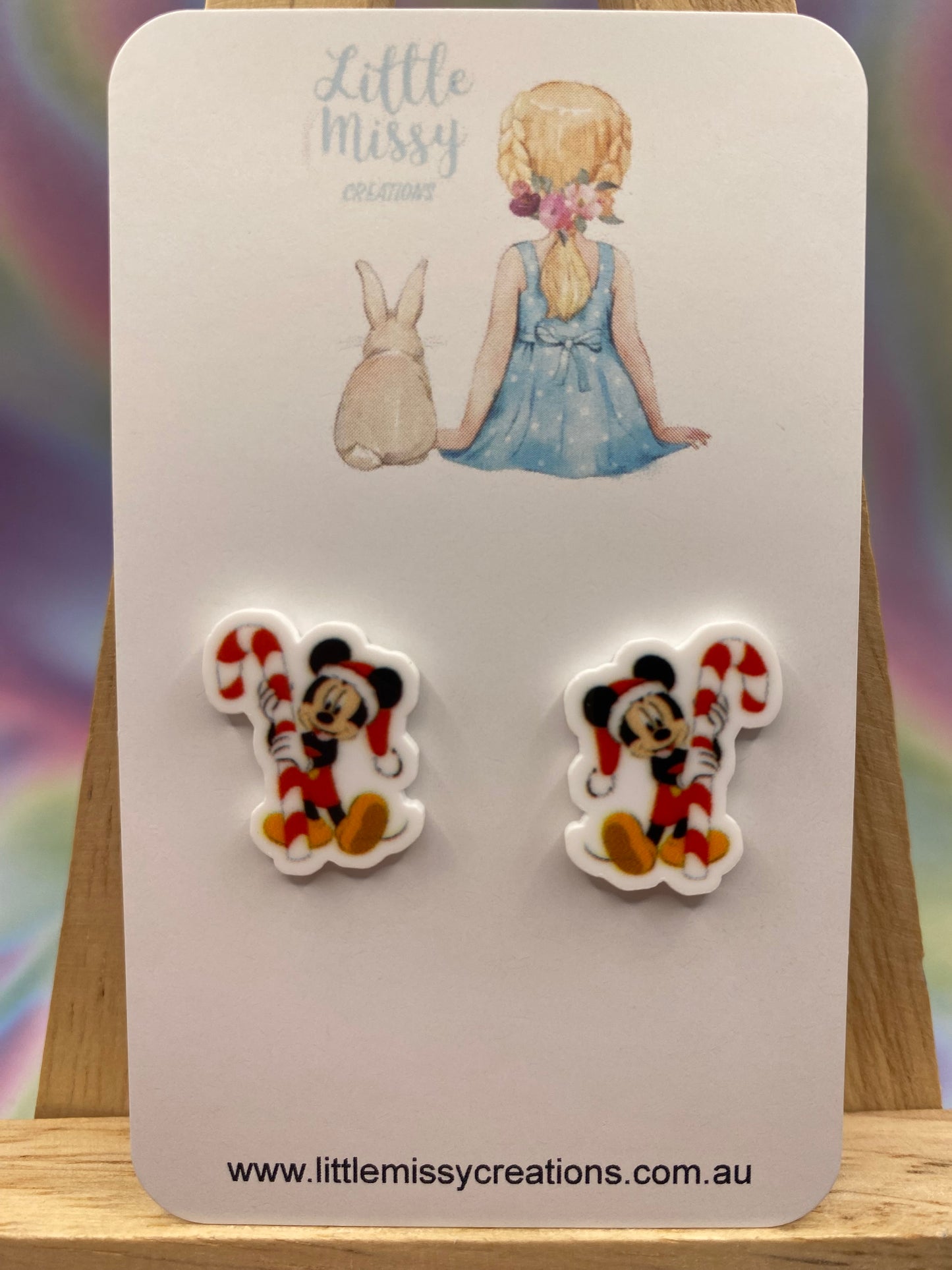 Christmas Mickey Studs