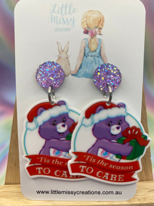 Christmas Carebear Dangles