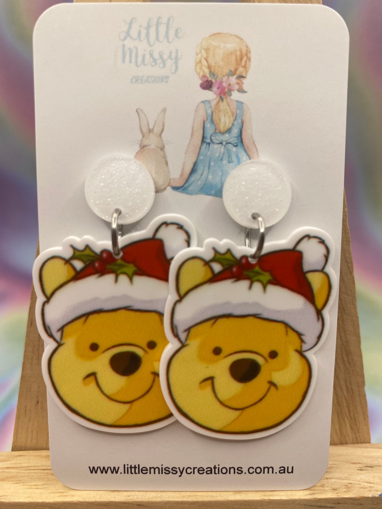 Christmas Pooh Face Dangles