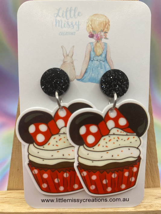 Minnie Cupcake Dangles