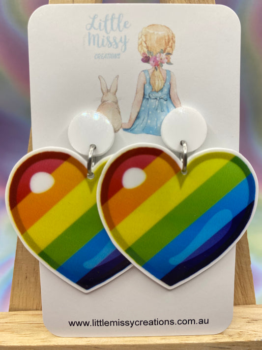 Rainbow Heart Dangles