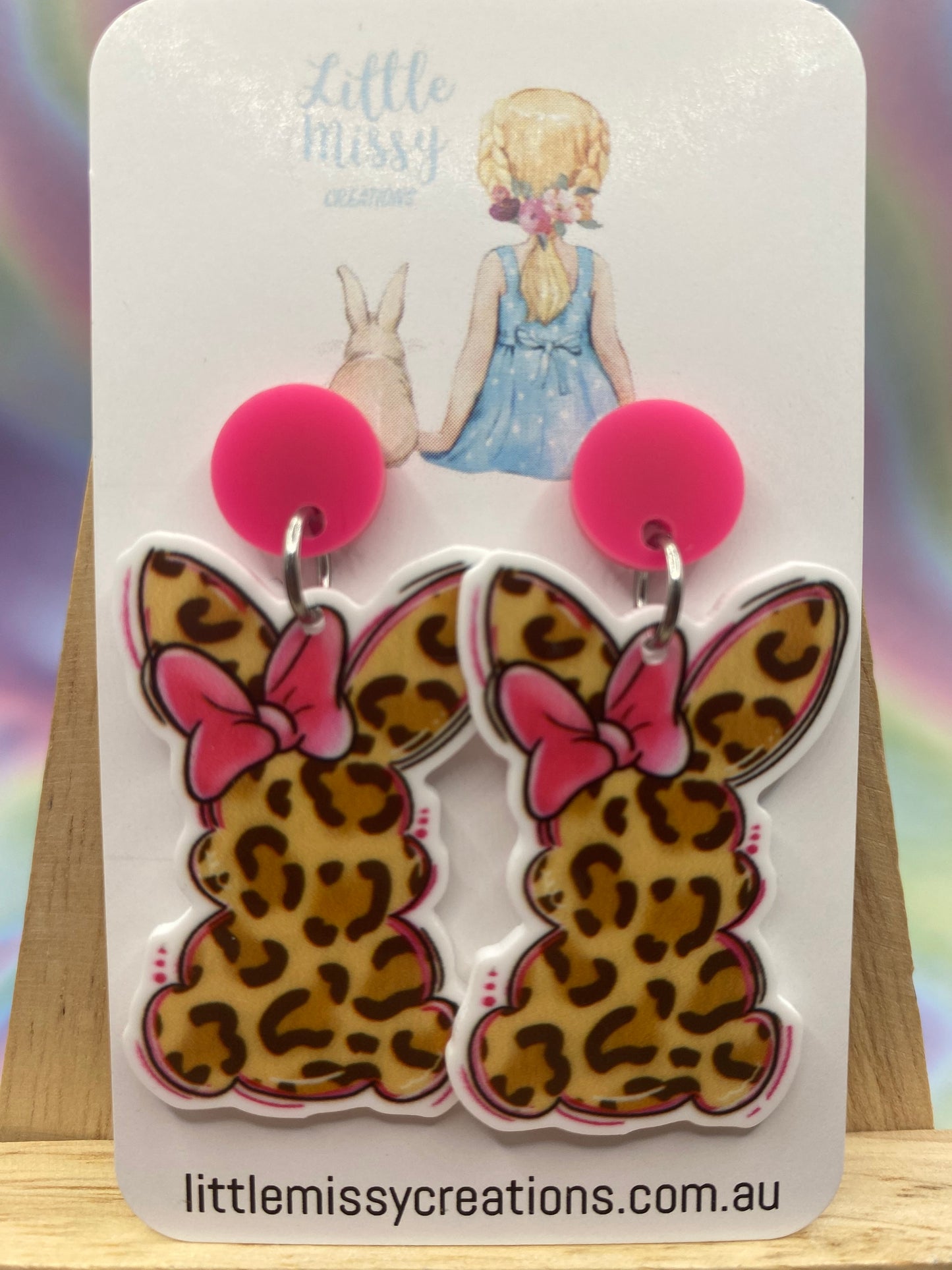 Leopard Print Bunny! Dangles