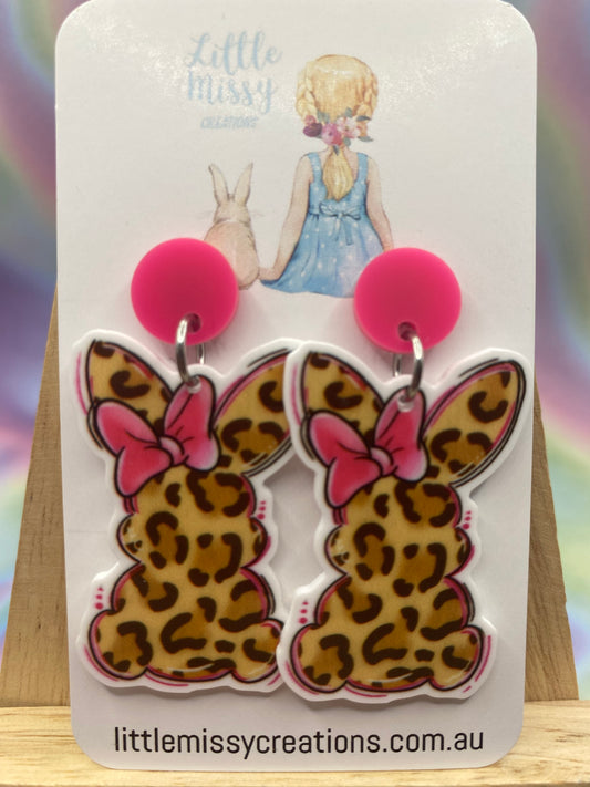 Leopard Print Bunny! Dangles