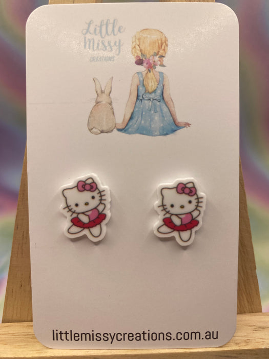 Ballerina Kitty Studs