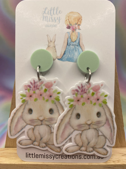 Green Bunny Dangles