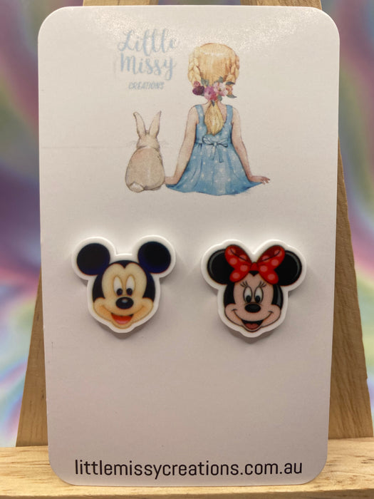 Mickey and Minnie Studs