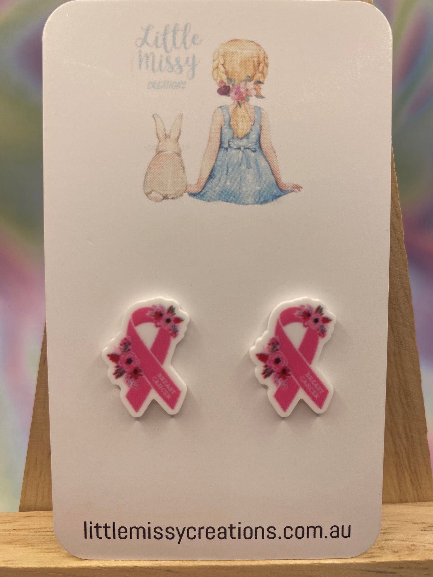 Pink Ribbon Studs