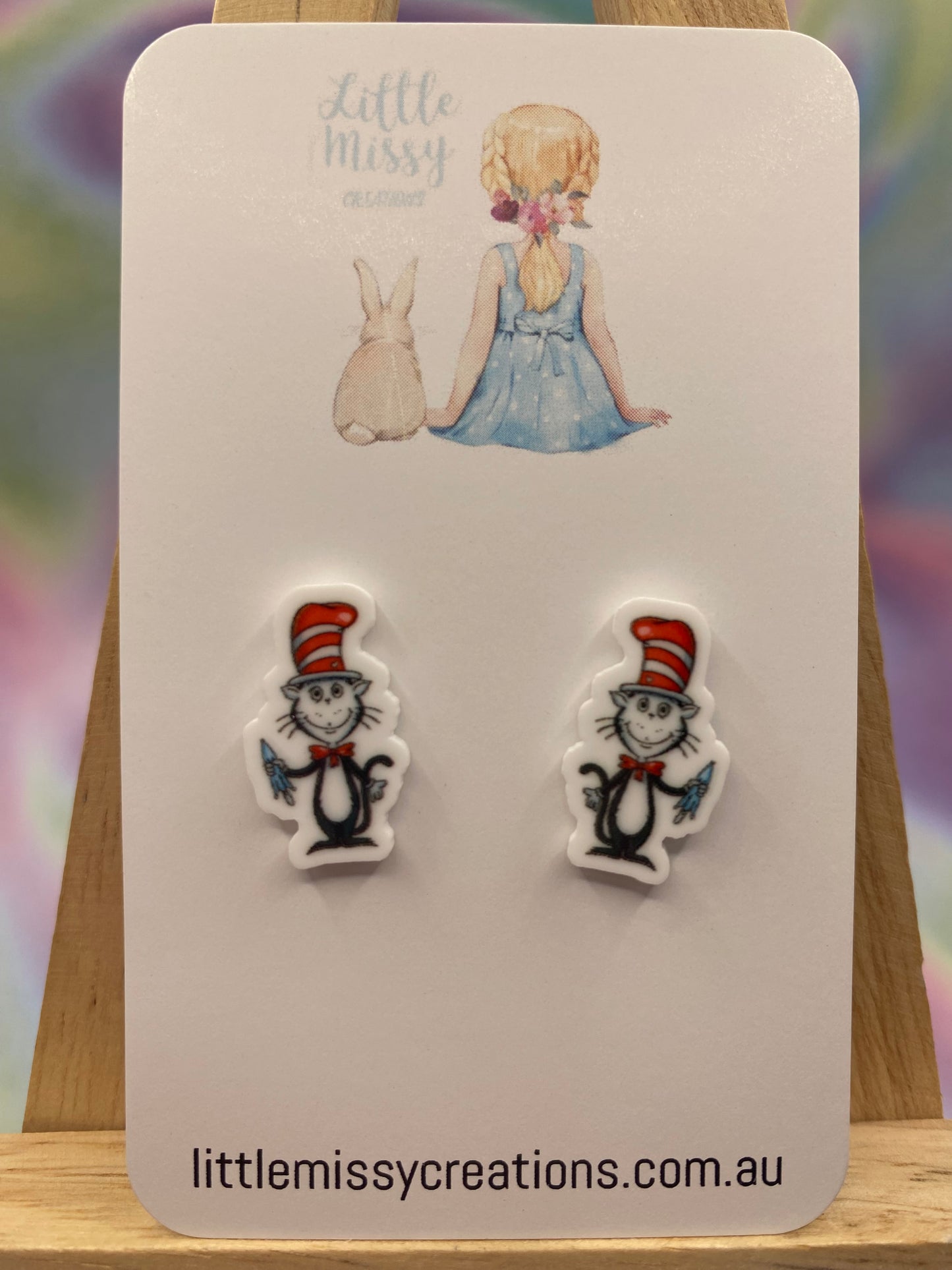 Cat in the hat Studs