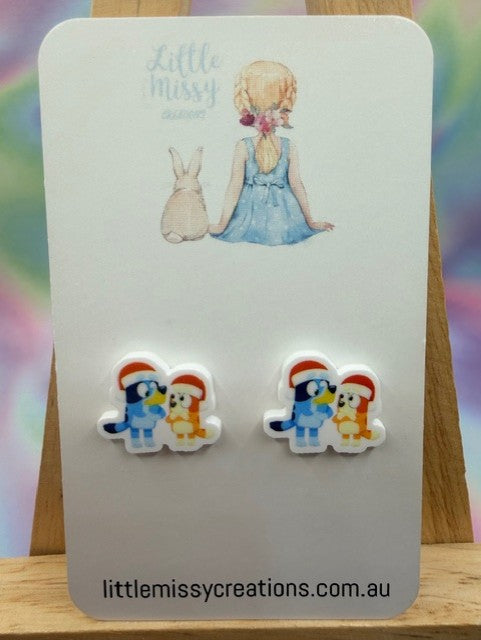 Bluey Christmas Studs