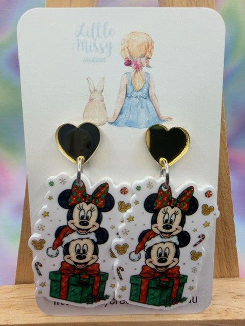 XMAS Mickey and Minnie Dangles