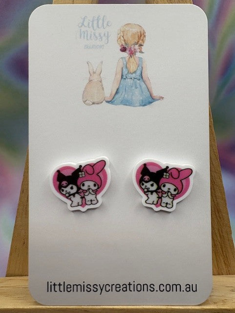 My Melody and Kuromi Studs