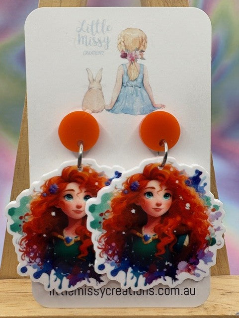 Orange Top Princess Merida - Brave Dangles