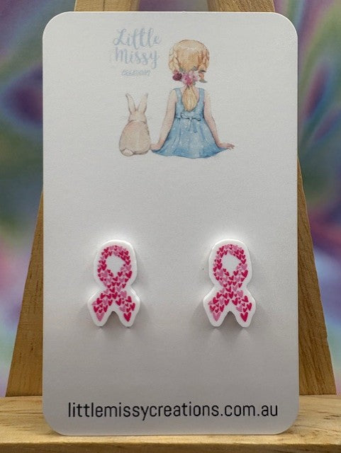 Pink Ribbon Studs