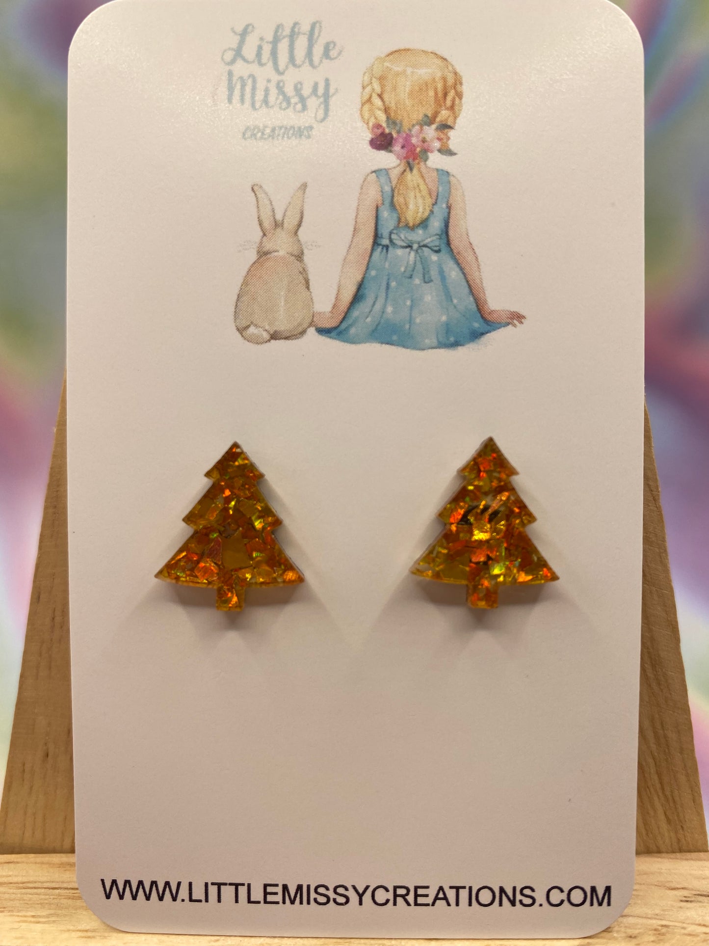 yellow-flake-christmas-tree-studs