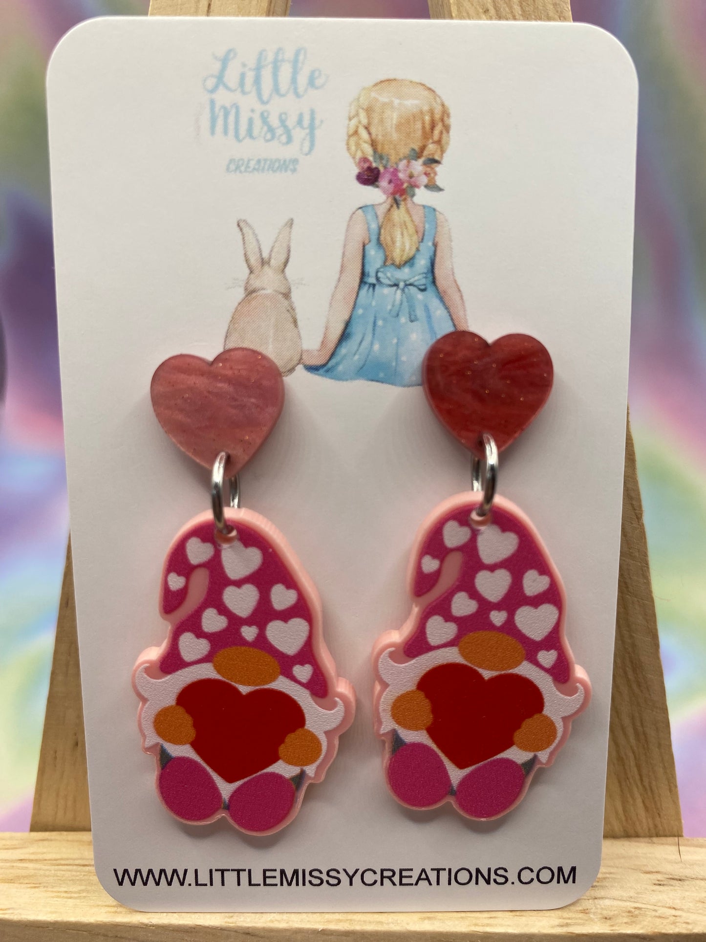 Gnome Love Heart Dangles