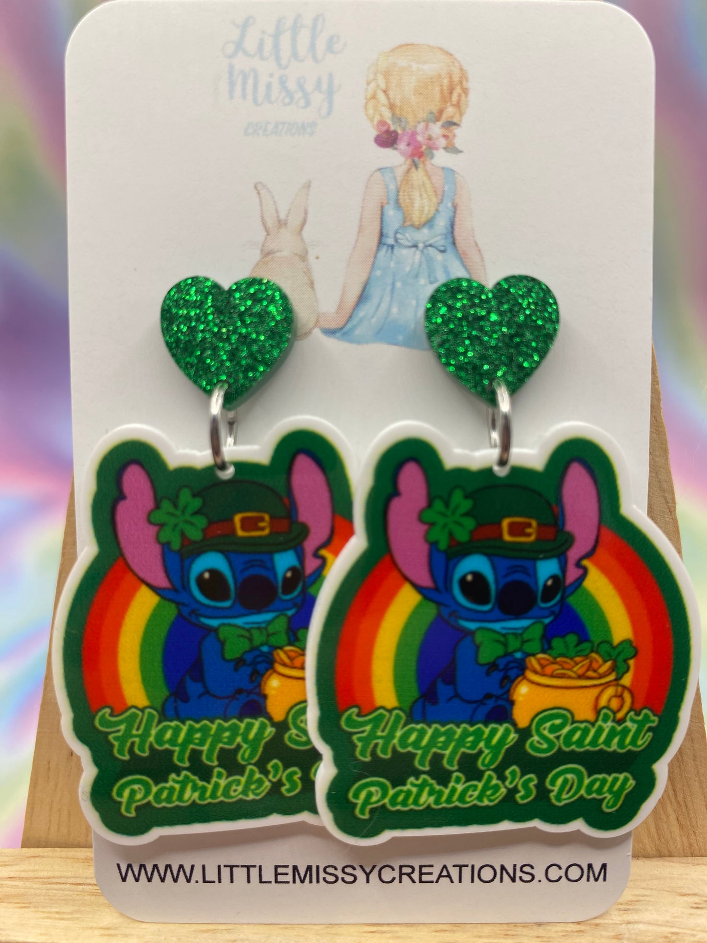 Stitch St-Patricks Day Dangles