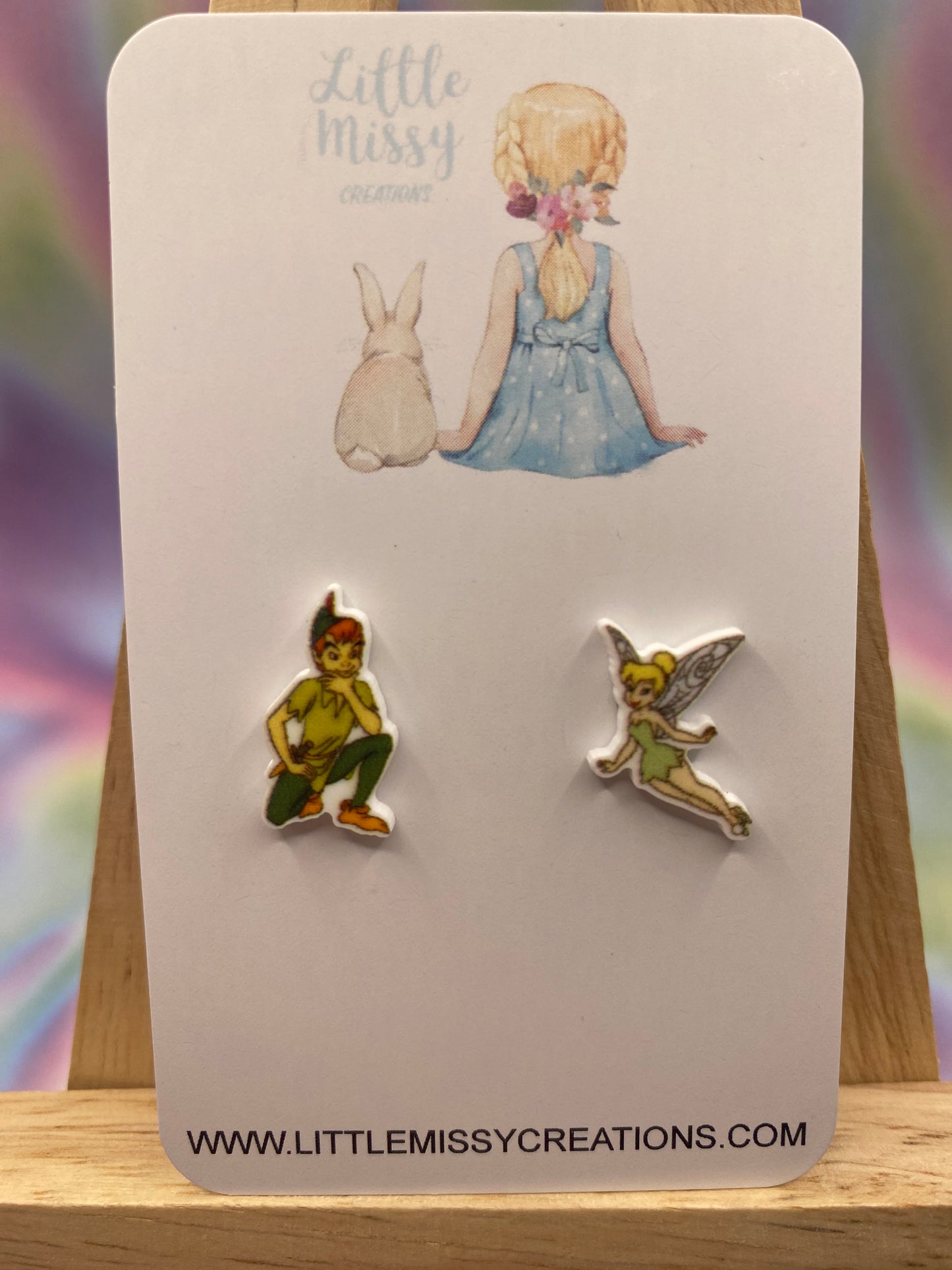 Peter Pan and Tinkerbell Studs